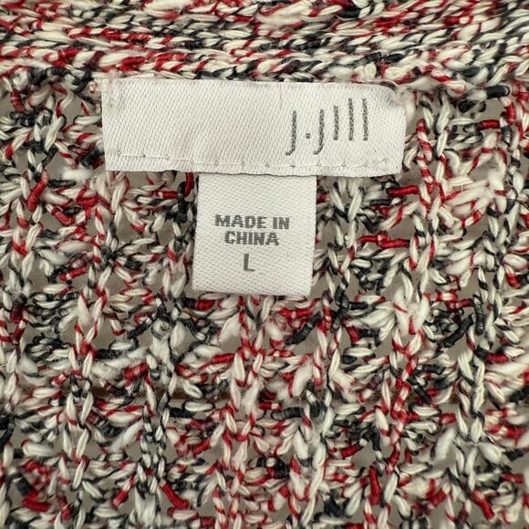 J Jill Women's Multicolor Open Front Knit Cardigan Sweater Size Large - Picture 7 of 10